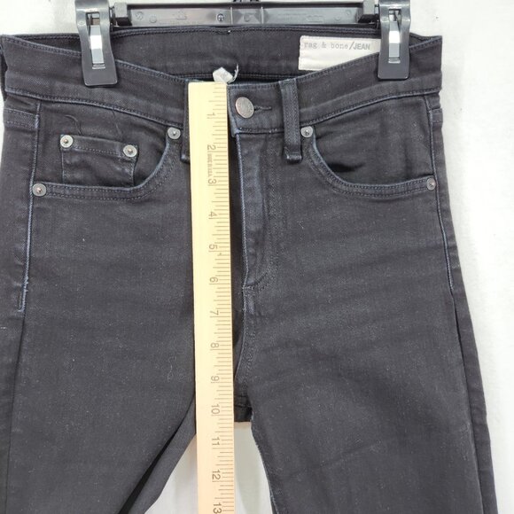 Rag & Bone Jeans Size 25 Flare Leg Frayed Hem10 inch Crop Black - Picture 4 of 16